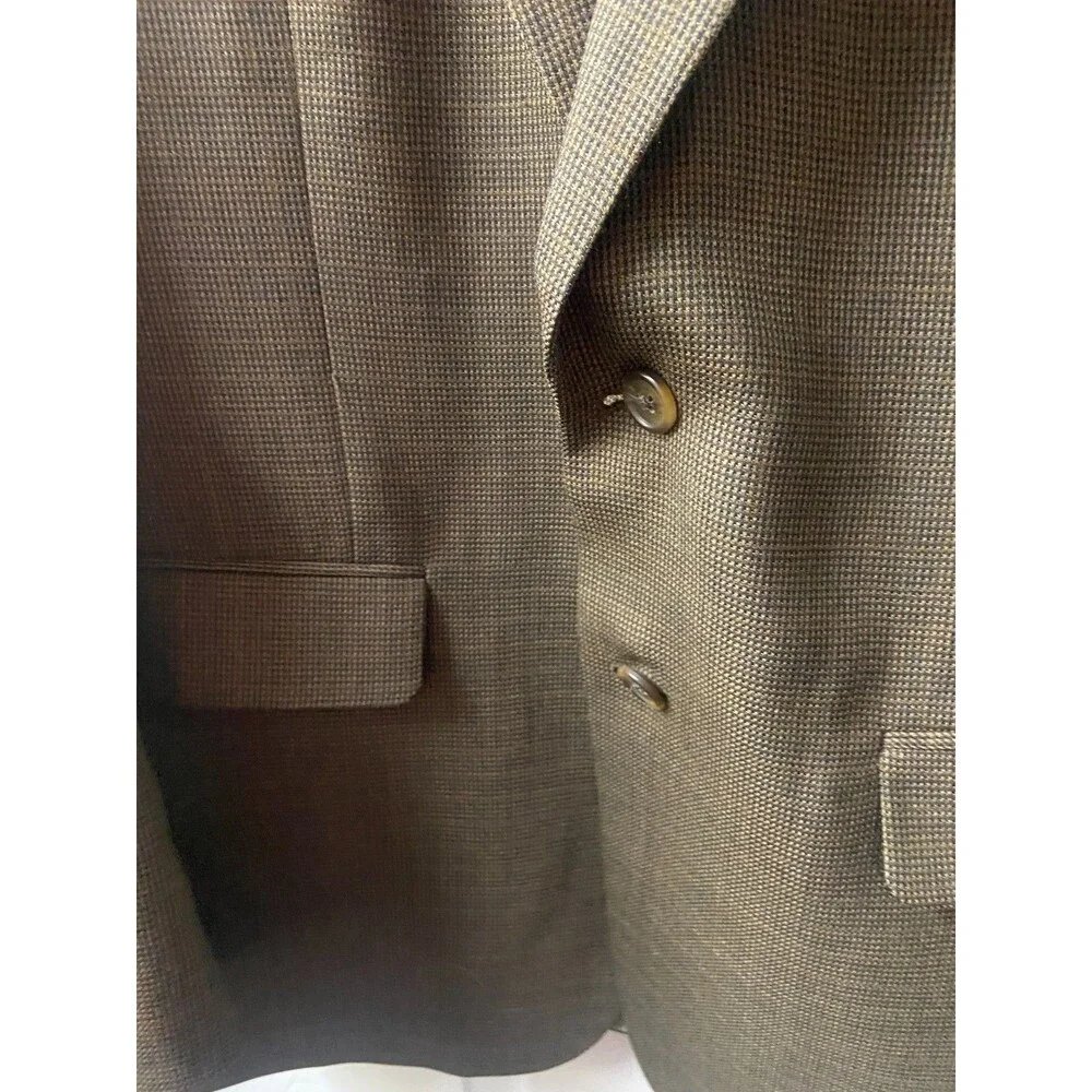VTG Lauren Ralph Lauren Men 42R Brown Tweed 100% Wool Blazer Sport Coat Woolmark